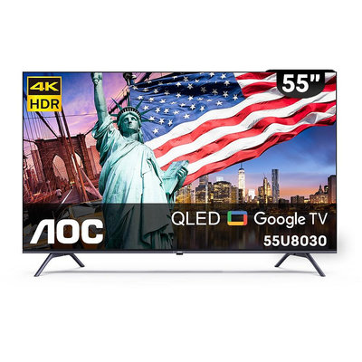 美國AOC 55吋 4K QLED Google TV 智慧電視 液晶電視 55U8030