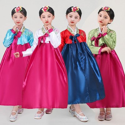 現貨 韓服女童朝鮮族服裝兒童民族舞蹈服韓國傳統服飾大長今服裝演出服【規格不同，價格不同】正品促銷