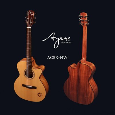 【陸比音樂．實體店】 Ayers ACSK-NW 40吋全實木吉他 相思木 內建奧昇系統 音色好 手感佳 台灣品牌