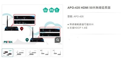 【昌明視聽】五角科技 PSTEK APO-428TX+APO-428RX HDMI 無限發射+無線接收 傳輸器1080P