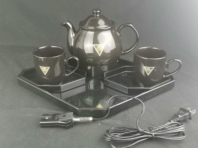 【二手】電咖啡壺套裝 咖啡杯Lark 電咖啡壺 電水壺 全黑但是特別 古玩 回流 擺件【佟掌櫃】-504