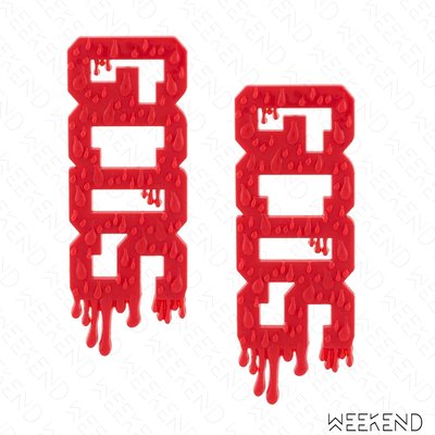 【WEEKEND】 GCDS Bloody Logo 文字 大字 大尺寸 一對耳環 紅色 19秋冬