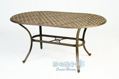 ╭☆雪之屋小舖☆╯鋁合金橢圓桌/戶外休閒桌椅 A48A63