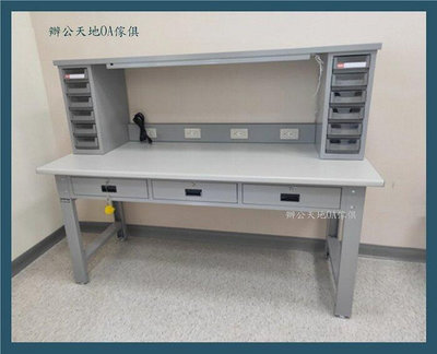 【辦公天地】 天鋼標準型三抽屜耐磨桌面WBT-6203F+多用途上架組檢測工作桌,可加價選配桌墊