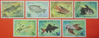 越南郵票舊票套票 1984 Fish