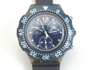 三眼錶 [Swatch-22-526] Swatch  時尚錶 透明錶殼 三眼表 軍錶