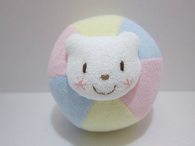 【棠貨鋪】日本 LES ENFANTS 毛巾布 柔軟 鈴鐺球 - 圓形熊