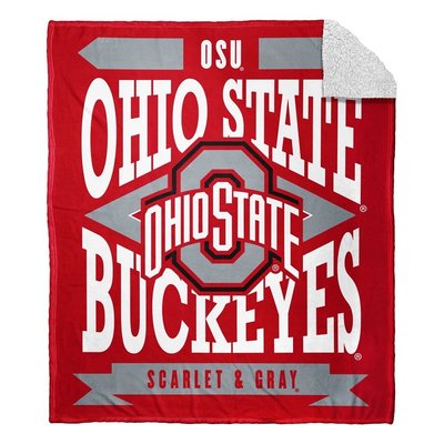 [現貨]美式大學NCAA球隊雙層毛毯 厚毯Sherpa俄亥俄州立OSU 七葉樹隊Ohio 居家蓋毯交換生日禮品