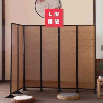 中式竹子屏風隔斷墻 客廳折疊移動擋板臥室遮擋現代簡約辦公室家用