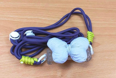紫色蝴蝶節背夾手機掛繩  防丟失手機背夾 可斜跨可伸縮背帶