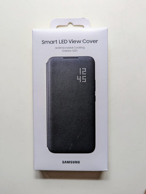 【原廠全新】SAMSUNG 三星 Galaxy S22+ LED 皮革翻頁式皮套 (黑)