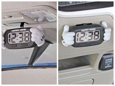愛淨小舖-日本NAPOLEX【WD-327 】米奇液晶時鐘 車用黏貼式電子時鐘 電池式電子時鐘