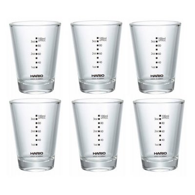 (漾霓)-代購~ Hario 耐熱玻璃杯140毫升/杯身印有刻度測量 6件組-117728 (代購商品下標詢問現貨)