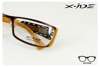 【My Eyes 瞳言瞳語】X-IDE 義大利前衛品牌 複合式咖啡色光學眼鏡 狂野前衛風格 窄臉型佳(TOSH)