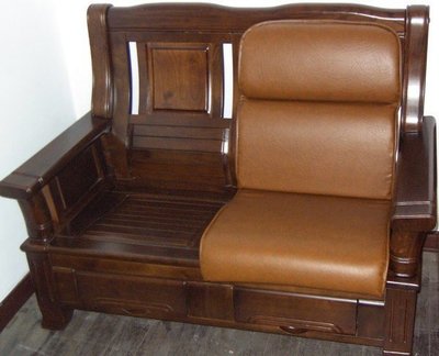 【南台灣傢俱】L型連身透氣皮坐墊椅墊(木製沙發專用)***超低特價$850元