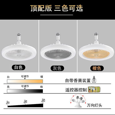 【現貨】E27螺口風扇燈風扇吊燈一體燈遙控廚房節能房間led家用臥室吸頂燈