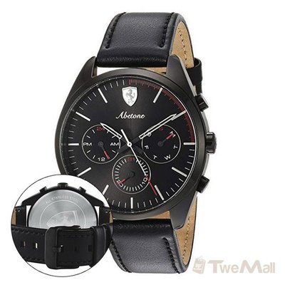 Ferrari 法拉利 男錶 手錶 真皮 錶帶 腕錶 黑 全新正品 twemall