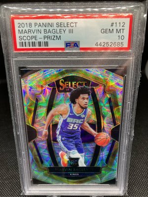 NBA 2018 Marvin Bagley III Select Scope Prizm #112新人RC鑑定卡PSA 10滿分