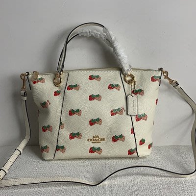 【九妹精品】COACH CB597 新款 印花草莓 餃子包  女士斜挎包 手提包 單肩包   側背包 女包