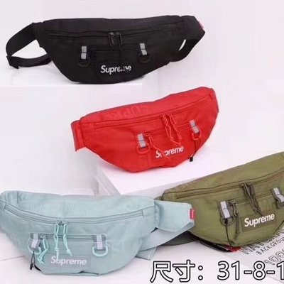 【熱賣精選】Supreme 19SS 46TH Waist Bag腰包胸包滿印Logo 反光條斜挎包單肩