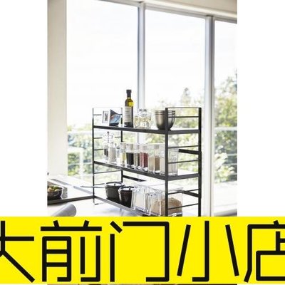 大前門店-會員日便宜實用YAMAZAKI山崎實業 廚房水槽上用調味料等收納架W58×D16×H45.5cm黑色
