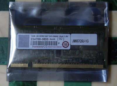 M16 Transcend 1G JM DDR2 667 SO-DIMM雙面顆粒 筆電專用記憶體