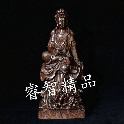 佛藝館 越南沉香木 南無觀世音菩薩 自在觀音菩薩 法像莊嚴 木雕擺件（GA-2294）