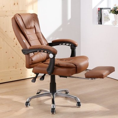 現代 實踐者內斂棕皮面置腳台主管椅 椅 電腦椅 辦公椅 主管椅 DIY-CO800棕