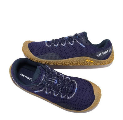 MERRELL 戶外鞋 Vapor Glove 6 男鞋 藍 棕 赤足 登山 健走 郊山 黃金大底 戶外 輕量(ML067875)