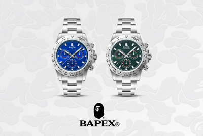 BAPE TYPE 4 BAPEX 手錶 藍綠兩色。太陽選物社