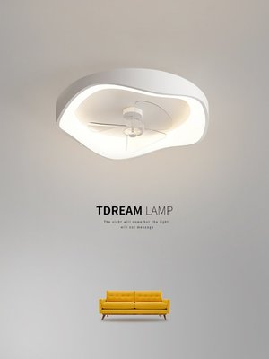盛夏@極簡臥室吸頂風扇燈現代簡約智能餐廳房間一體吊扇燈具
