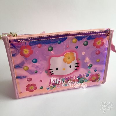 [Kitty 旅遊趣] Hello Kitty 透明防水化妝包 凱蒂貓 45週年紀念 收納包 萬用包 盥洗包