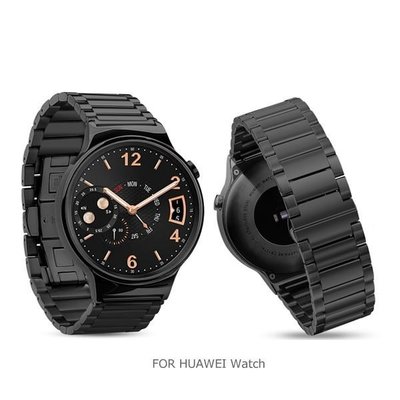 【錶帶家】『嚴選』HUAWEI 華為智慧錶黑色PVD高級凸18mm 厚實不銹鋼實心錶帶使用按鈕飛機扣 免運費送快拆錶耳針