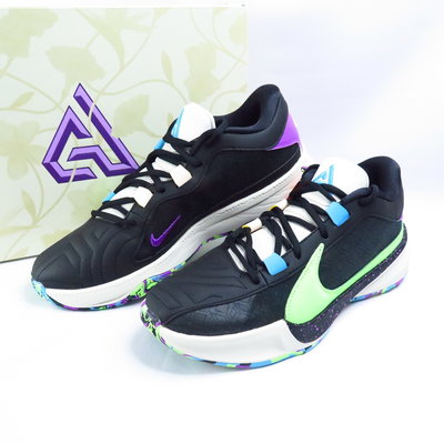NIKE Zoom Freak 5 男款籃球鞋 字母哥 XDR耐磨底 DX4996002 黑紫綠【iSport愛運動】