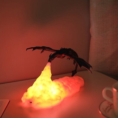 新款3D列印小夜燈奇特燈飾家居產品火龍冰龍-好鄰居百貨