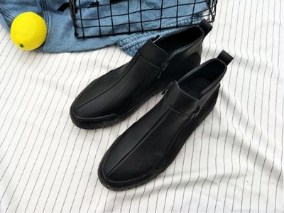 FINDSENSE Z1 日系 時尚 潮流 男士戶外 暗黑 中筒 側拉鏈 一腳蹬 懶人鞋 運動休閒鞋 板鞋
