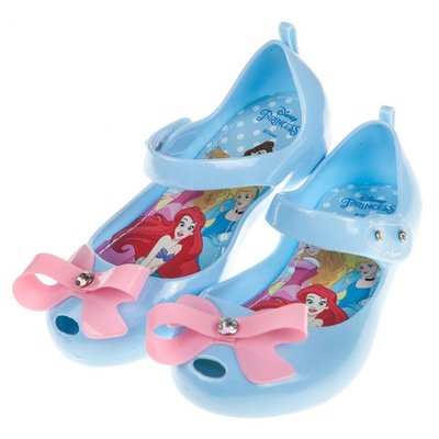 童鞋(15~20公分)Disney迪士尼公主蝴蝶結水藍色輕便公主涼鞋D9F307B