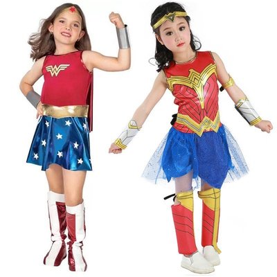 【現貨】萬圣節神奇女俠服裝cosplay兒童演出表演衣服Wonder Woman神力女超人 派對變裝  舞臺表演服