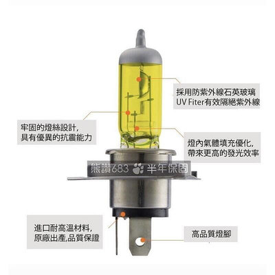 OSRAM歐司朗黃光燈泡 原廠德國製 H1 H3 H4 H7 H8 H11 HB4(9006)12V