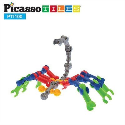 美國畢卡索Picasso Tiles PTI100畢卡索竹節積木100入 樂高 lego參考 強強滾