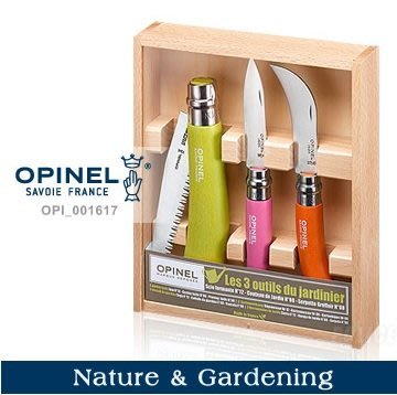 【LED Lifeway】OPINEL Nature & Gardening 法國 園藝系列-三把園藝刀具-木盒收藏組