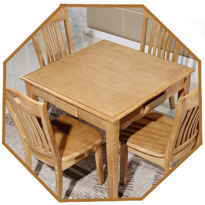 【現貨】快速出貨實木麻將桌餐桌兩用帶抽屜手搓家用簡易中式家具一體摺疊椅子組合