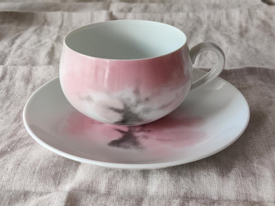 日本 香蘭社 粉色櫻花樹 紅茶杯咖啡杯全品未使用有兩套