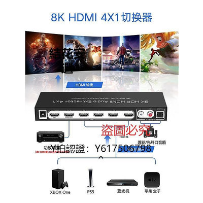 全館免運 切換器HDMI2.1版8K4進2出 矩陣 切換器 音頻分離帶遙控器4K120Hz支持HDR 可開發票