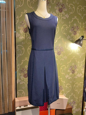 晶采臻品:Tory Burch真品~深藍棉針織設計洋裝~特價2680
