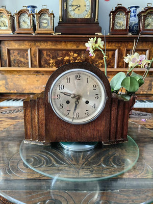 （二手）-原裝進口 百年盤簧古董座鐘 擺件 老物件 古玩【中華拍賣行】281