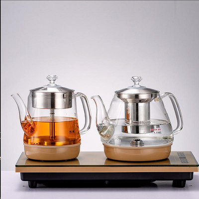 生活倉庫~全自動一鍵上水壺電熱燒水壺泡茶專用套裝玻璃抽水茶具茶台一體壺