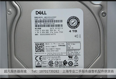 電腦零件DELL東芝 MG04SCA40ENY 4T 3.5寸4TB SAS硬盤 0F9W8 HNX0W 1MVTT筆電