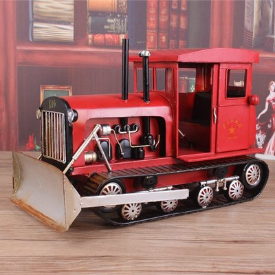 復古東方紅拖拉機模型鐵皮玩具裝飾擺件創意家居飾品紀念禮品