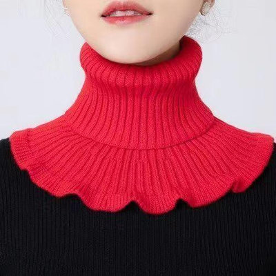 秋冬季新款圍脖女士護頸椎假領子保暖脖套裝飾針織毛衣高領子圍巾